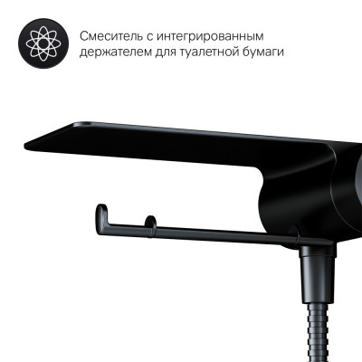 Смеситель с гигиеническим душем AM.PM Like черный матовый F0202622