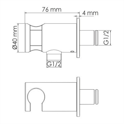 Подключение шланга хром WasserKRAFT A135