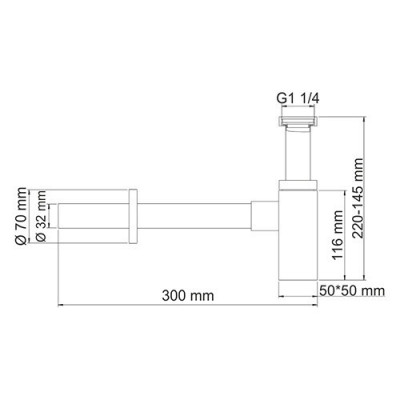 Сифон для раковины хром WasserKRAFT A072