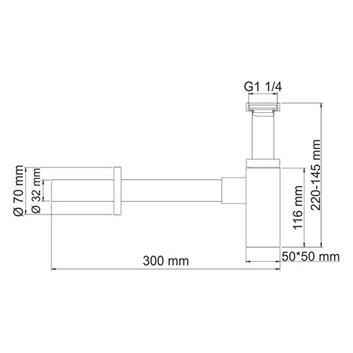 Сифон для раковины хром WasserKRAFT A072