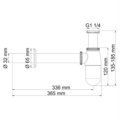Сифон для раковины хром WasserKRAFT A071