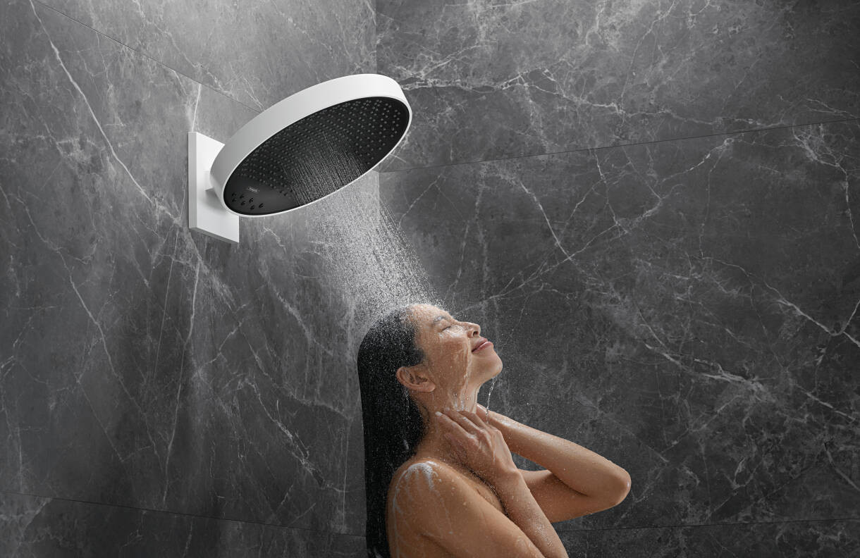 Верхний душ Hansgrohe Rainfinity 360 3jet с настенным креплением, полированное золото, 26234990