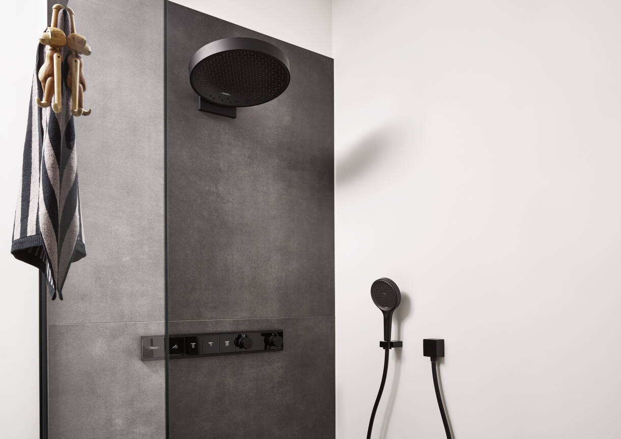 Термостат скрытого монтажа на 4 потребителя Hansgrohe RainSelect матовый черный 15382670