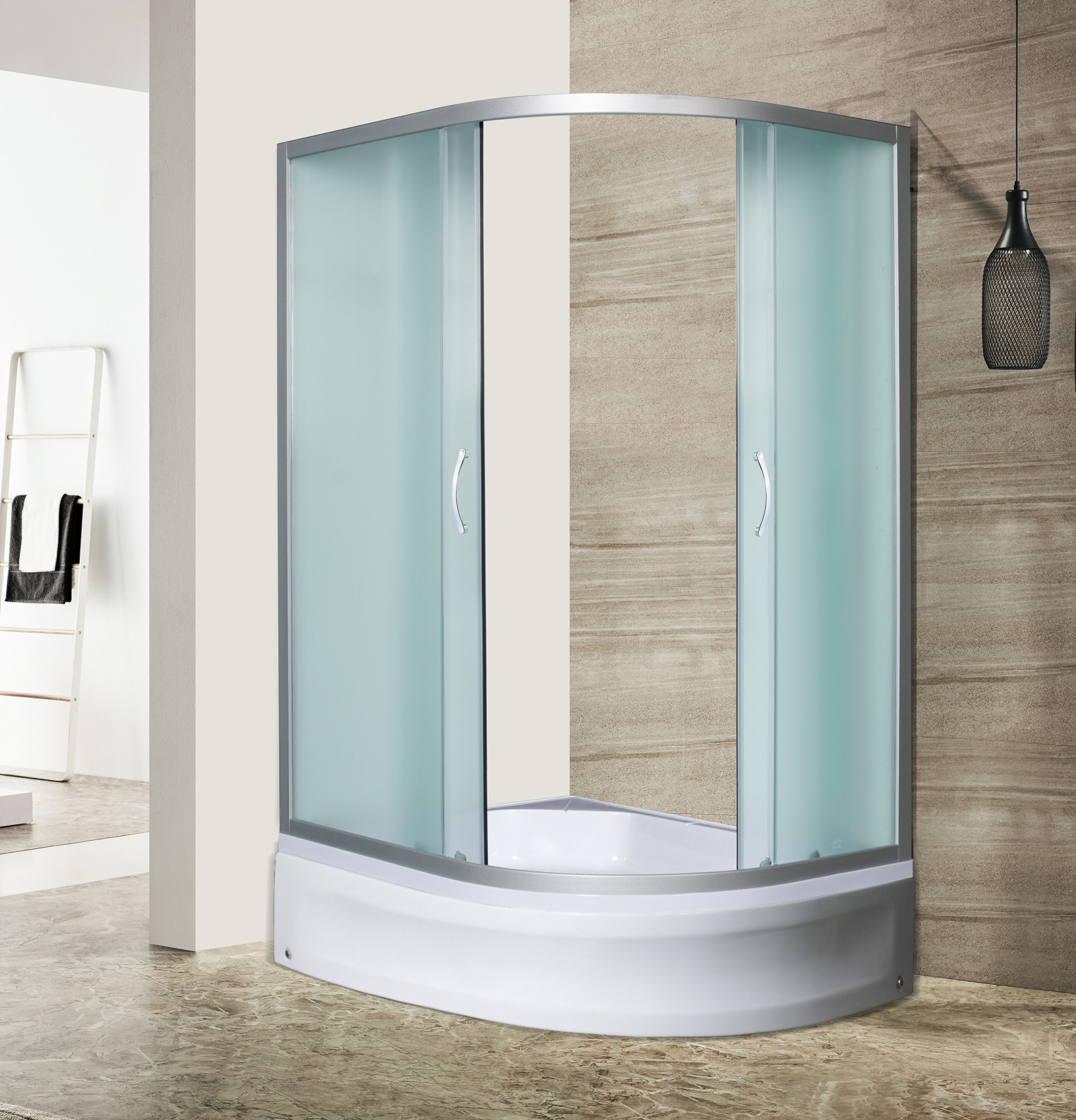 Душевой уголок с поддоном хром 100x80х194см River DON 100/80/24 MT L