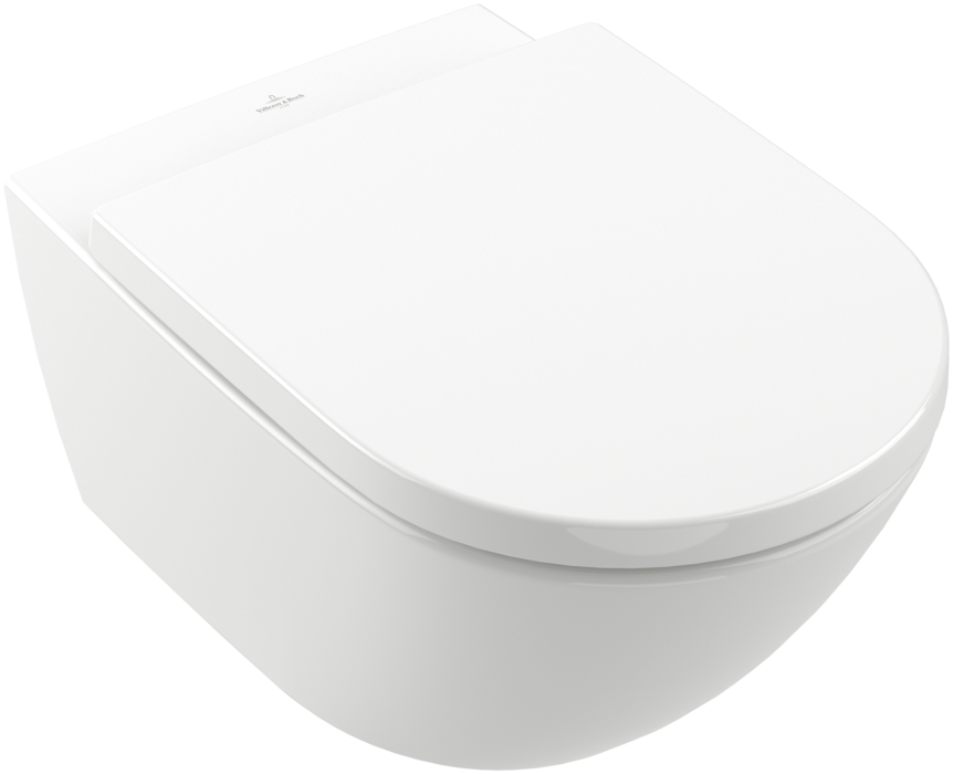 Унитаз подвесной с сидением Villeroy&Boch Subway 3.0, с TwistFlush, Альпийский белый, CeramicPlus, 4670TSR1