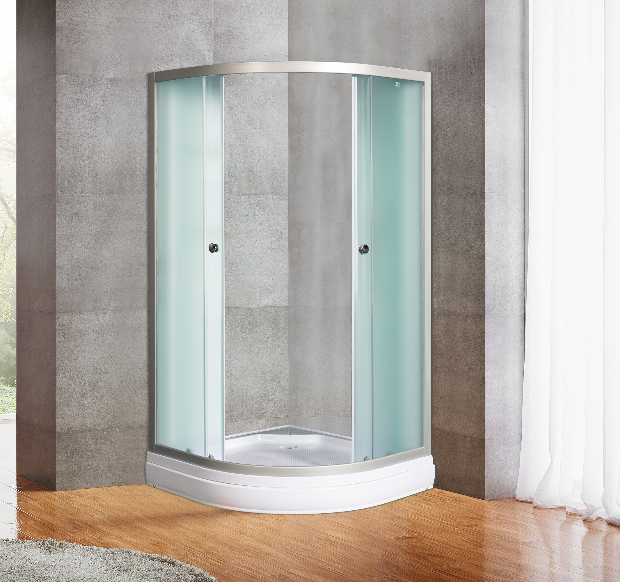 Душевой уголок с поддоном хром 90x90х191см River DON LIGHT 90/15 MT