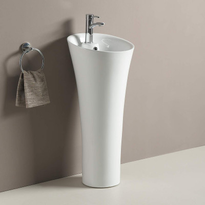 Напольная раковина 41х41х92см Welt Wasser WW LEERBACH 4141 GL-WT
