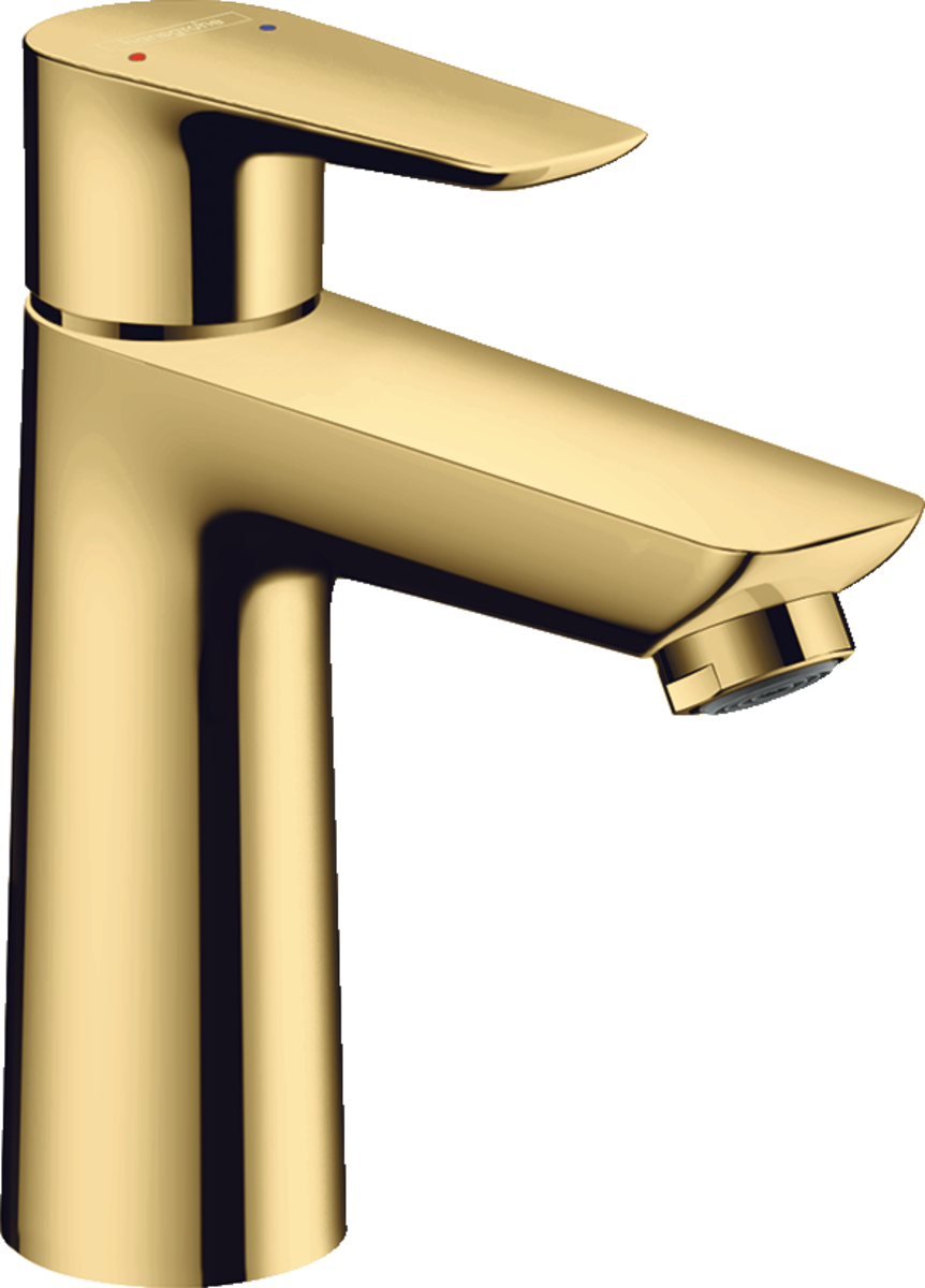 Смеситель для раковины Hansgrohe Talis E 110, однорычажный, со сливным гарнитуром, полированное золото, 71710990