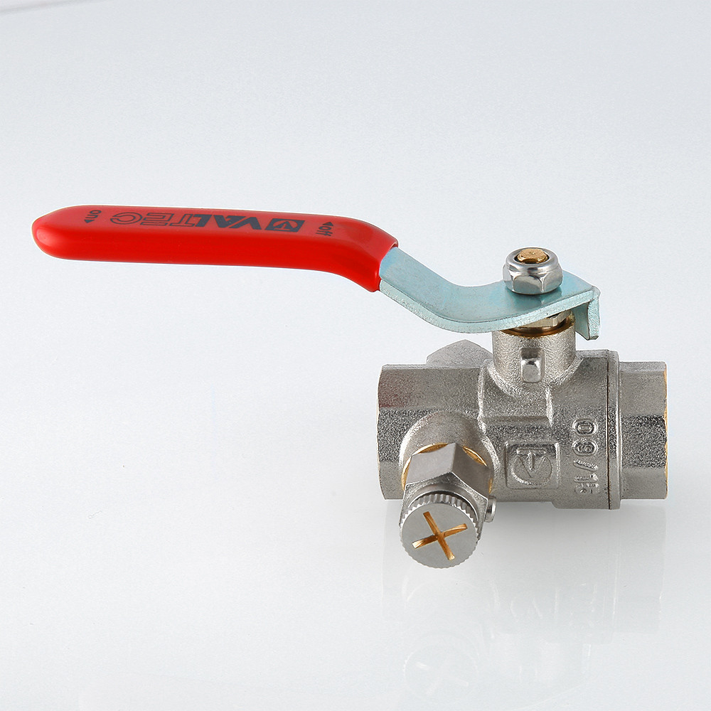 Кран шаровой Valtec BASE с дренажем и воздухоотводчиком 1" VT.245.N.06