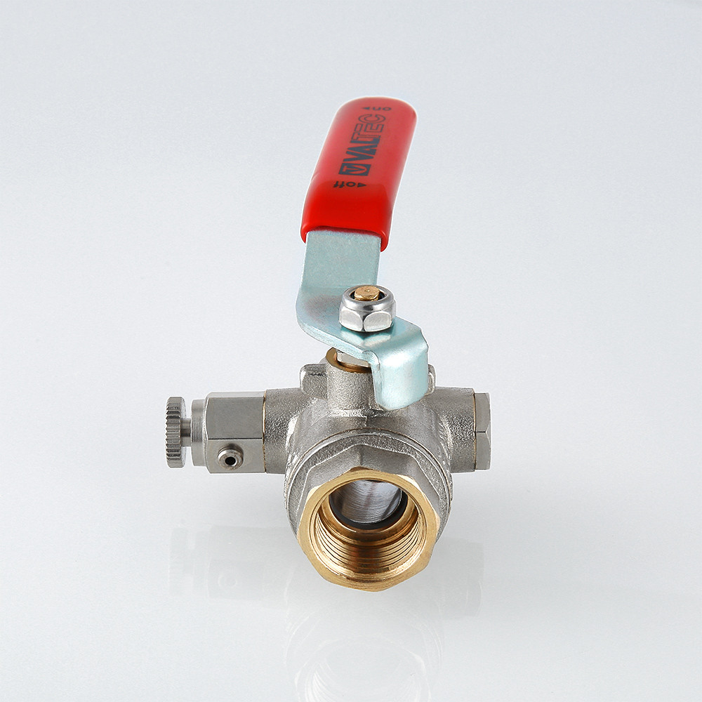 Кран шаровой Valtec BASE с дренажем и воздухоотводчиком 1" VT.245.N.06