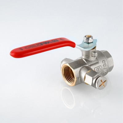 Кран шаровой муфтовый Valtec BASE с дренажем и воздухоотводчиком 3/4" VT.245.N.05