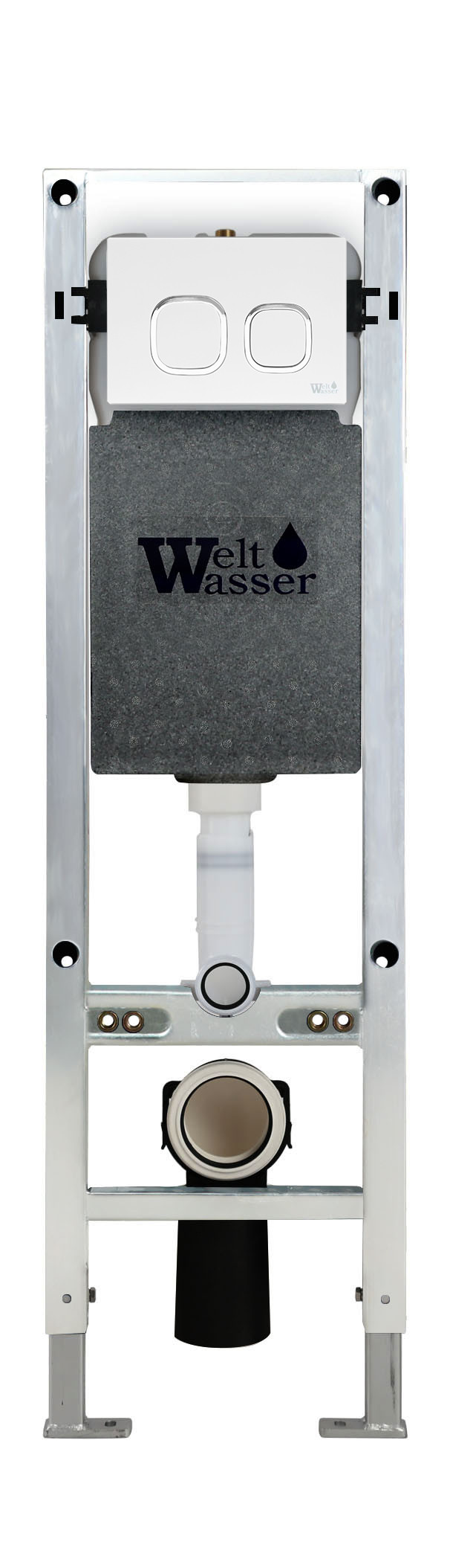 Комплект: Инсталляция, подвесной унитаз и кнопка Welt Wasser AMBERG 350 ST + BAARBACH 004 GL-WT + AMBERG RD-WT