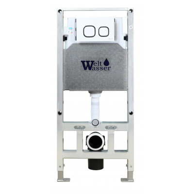 Комплект: Инсталляция, подвесной унитаз и кнопка Welt Wasser AMBERG 506 ST + BAARBACH 004 GL-WT + AMBERG RD-WT