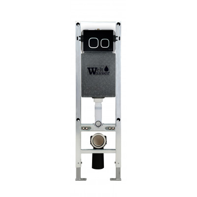 Комплект: Инсталляция, подвесной унитаз и кнопка Welt Wasser AMBERG 350 ST + ERLENBACH 004 GL-WT + AMBERG RD-BL