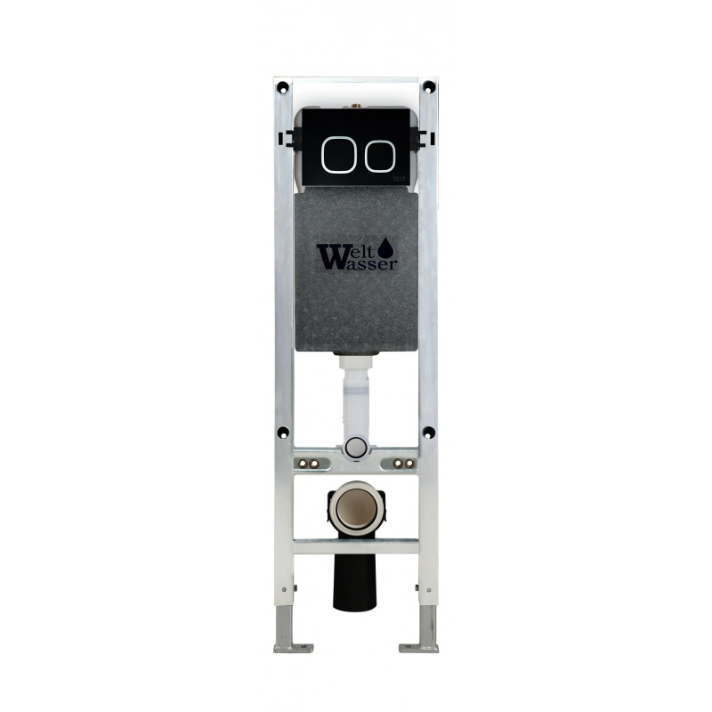 Комплект: Инсталляция, подвесной унитаз и кнопка Welt Wasser AMBERG 350 ST + ERLENBACH 004 GL-WT + AMBERG RD-BL