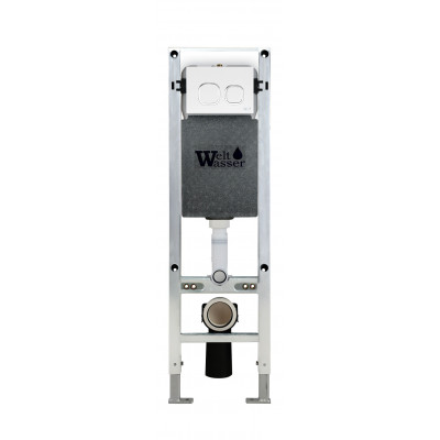 Комплект: Инсталляция, подвесной унитаз и кнопка Welt Wasser AMBERG 350 ST + ERLENBACH 004 GL-WT + AMBERG RD-WT