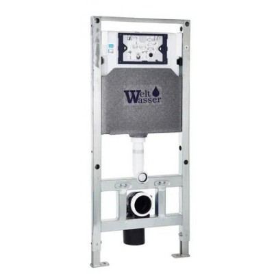 Комплект: Инсталляция, подвесной унитаз и кнопка Welt Wasser AMBERG 506 ST + ERLENBACH 004 GL-WT + AMBERG RD-BL