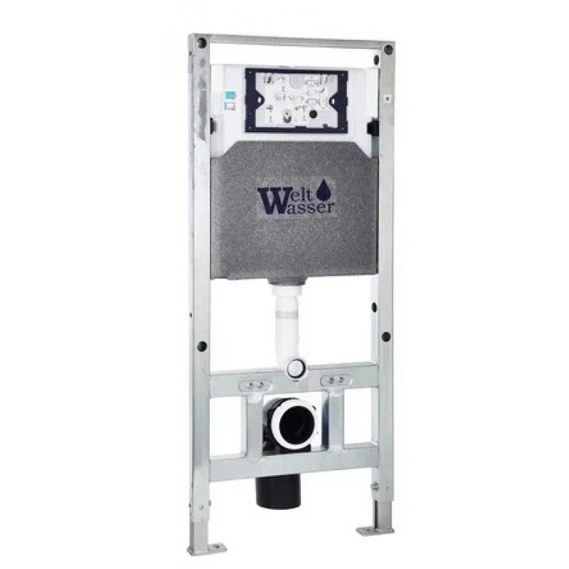 Комплект: Инсталляция, подвесной унитаз и кнопка Welt Wasser AMBERG 506 ST + ERLENBACH 004 GL-WT + AMBERG RD-WT