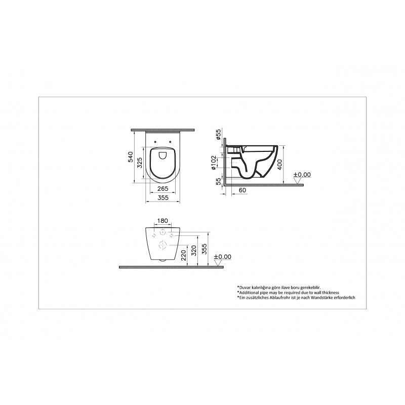 Подвесной унитаз Vitra Mia Round SmoothFlush, безободковый, 7510B003-0075
