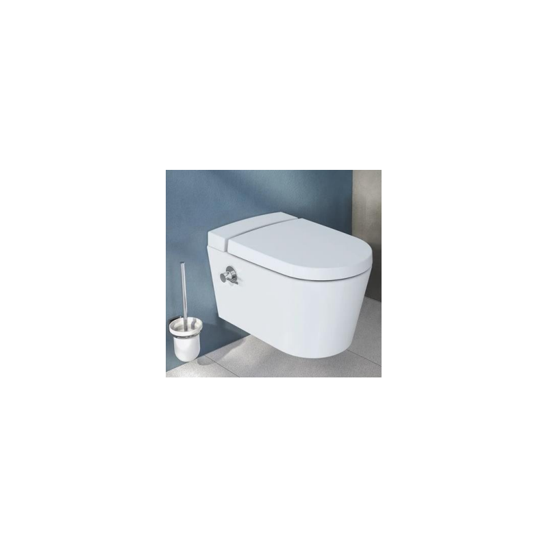 Безободковый подвесной унитаз VitrA Nest c биде, смесителем, с бачком VitrA Fresh, сиденье микролифт, 5176B003-6233