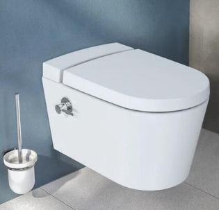 Безободковый подвесной унитаз VitrA Nest c биде, смесителем, с бачком VitrA Fresh, сиденье микролифт, 5176B003-6233