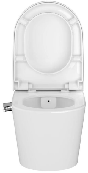 Безободковый подвесной унитаз VitrA Nest c биде, смесителем, с бачком VitrA Fresh, сиденье микролифт, 5176B003-6233
