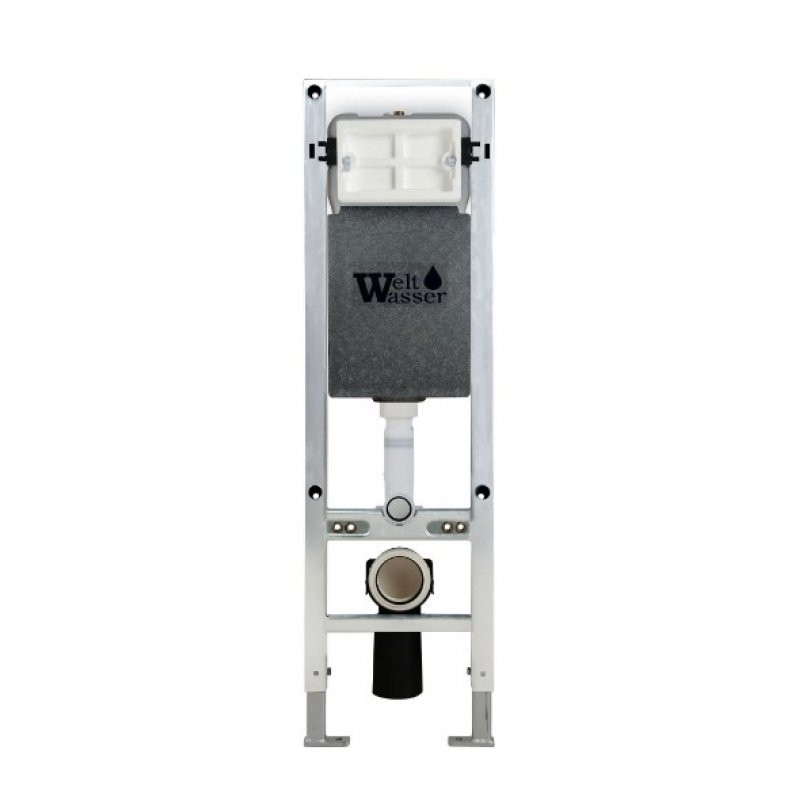 Комплект: Инсталляция, подвесной унитаз и кнопка Welt Wasser AMBERG 350 ST + GELBACH 004 GL-WT + AMBERG RD-MT CR