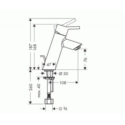 Смеситель для умывальника, Talis S2, Hansgrohe 32041000