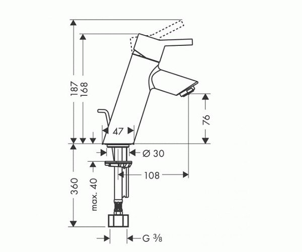 Смеситель для умывальника, Talis S2, Hansgrohe 32041000