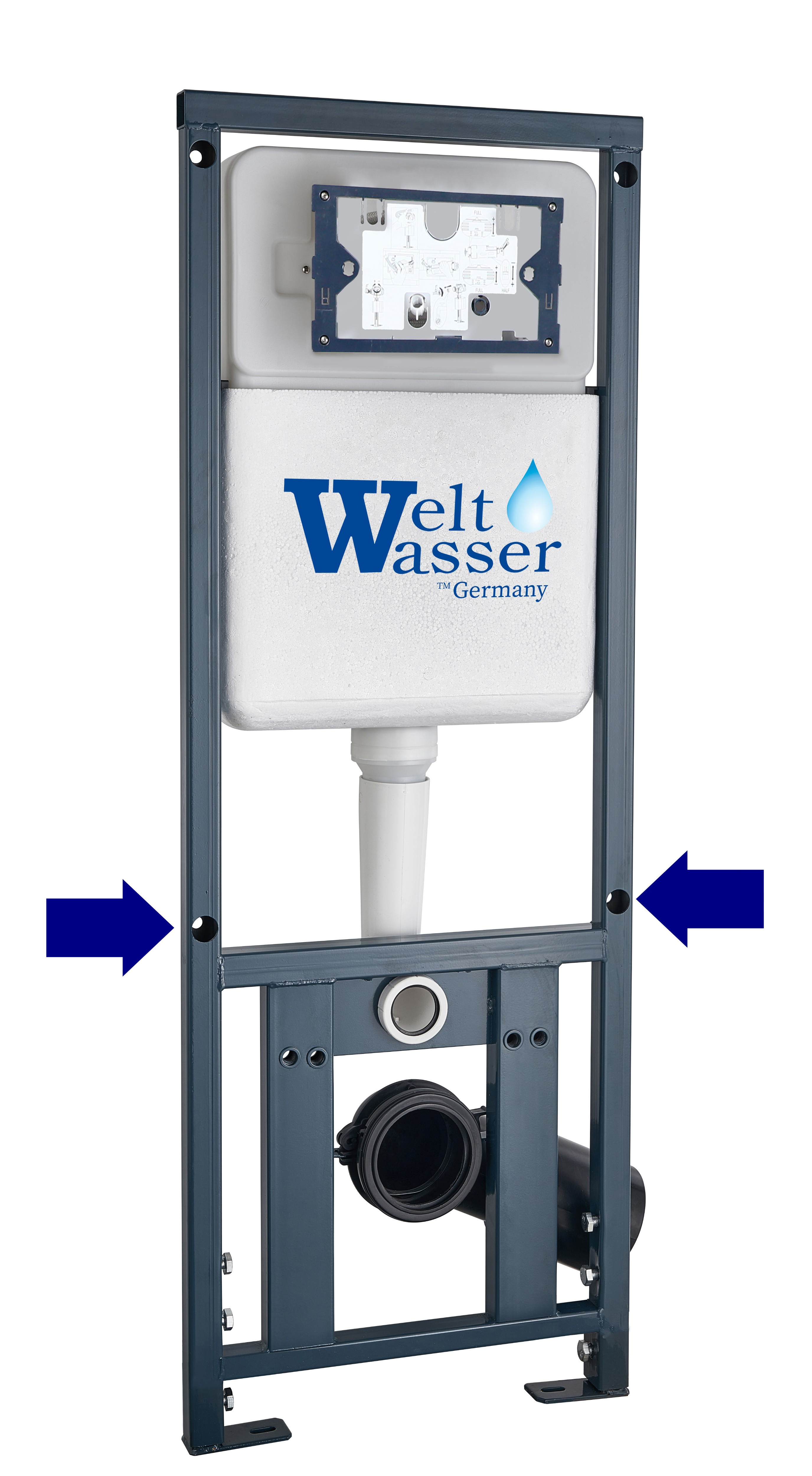 Комплект: Инсталляция, подвесной унитаз и кнопка Welt Wasser MARBERG 410 + GELBACH 004 MT-GR + MAR 410 SE