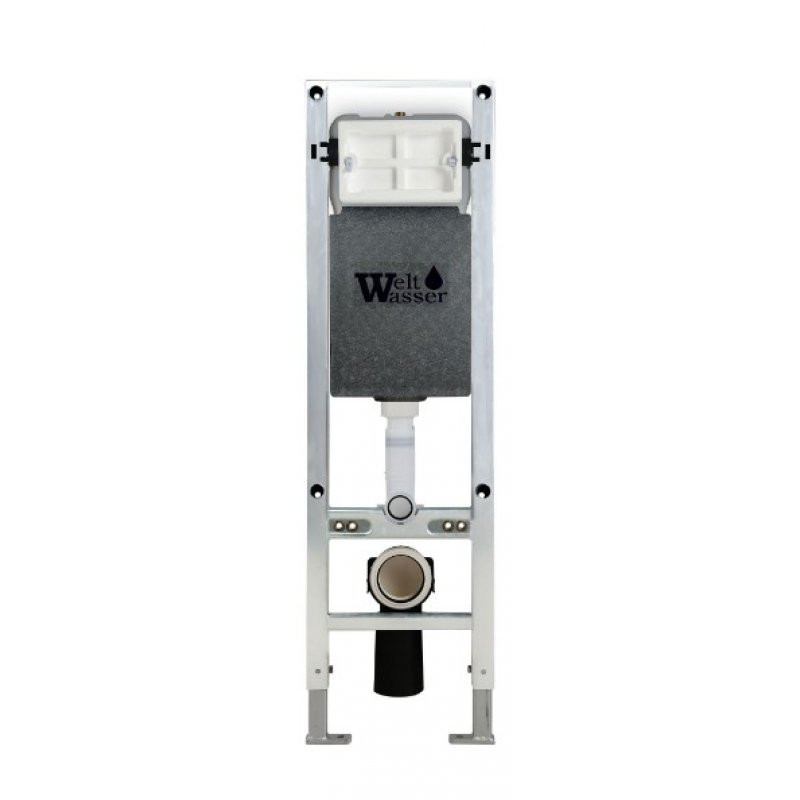Комплект: Инсталляция, подвесной унитаз и кнопка Welt Wasser AMBERG 350 ST + HOFBACH 004 GL-WT + AMBERG RD-WT