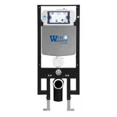Комплект: Инсталляция, подвесной унитаз и кнопка Welt Wasser AMBERG 497 + JECKENBACH 004 GL-WT + AMBERG RD-BL