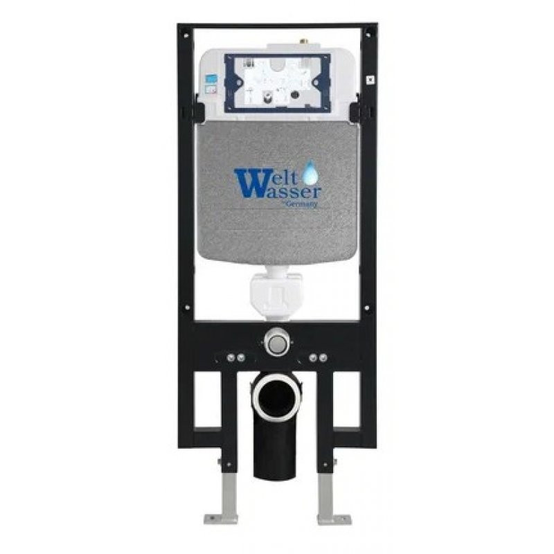 Комплект: Инсталляция, подвесной унитаз и кнопка Welt Wasser AMBERG 497 + JECKENBACH 004 GL-WT + AMBERG RD-CR