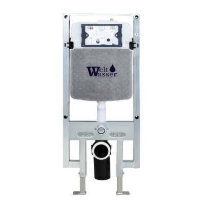 Комплект: Инсталляция, подвесной унитаз и кнопка Welt Wasser AMBERG 497 ST + MERZBACH 004 MT-WT + AMBERG RD-WT