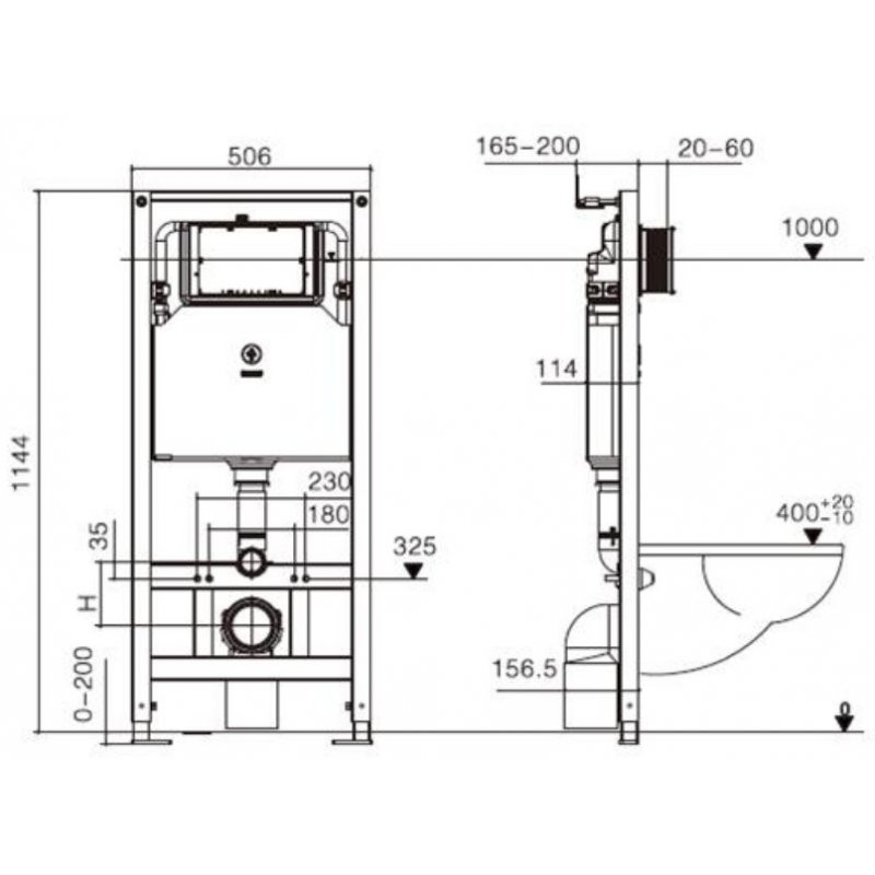 Комплект: Инсталляция, подвесной унитаз и кнопка Welt Wasser AMBERG 506 + MERZBACH 004 MT-WT + AMBERG RD-WT