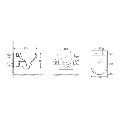 Комплект: Инсталляция, подвесной унитаз и кнопка Welt Wasser AMBERG 506 ST + ODENBACH 004 GL-WT + AMBERG RD-MT CR