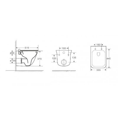 Комплект: Инсталляция, подвесной унитаз и кнопка Welt Wasser AMBERG 350 ST + ROTBACH 004 GL-WT + AMBERG RD-CR