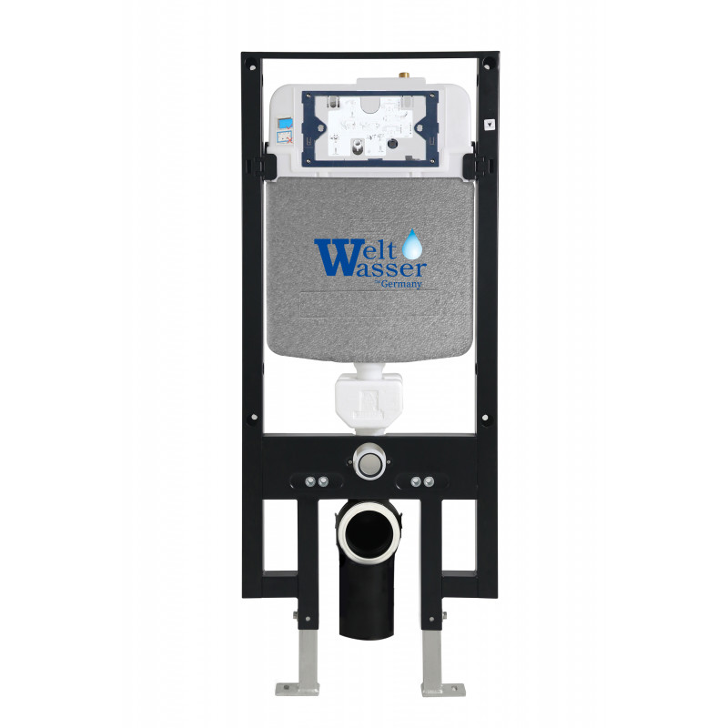 Комплект: Инсталляция, подвесной унитаз и кнопка Welt Wasser AMBERG 497 + ROTBACH 004 GL-WT + AMBERG RD-WT