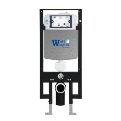 Комплект: Инсталляция, подвесной унитаз и кнопка Welt Wasser AMBERG 497 + SALZBACH 004 GL-WT + AMBERG RD-BL