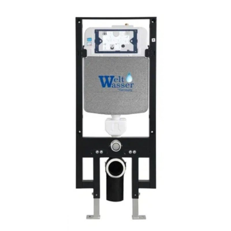 Комплект: Инсталляция, подвесной унитаз и кнопка Welt Wasser AMBERG 497 + SALZBACH 004 GL-WT + AMBERG RD-BL
