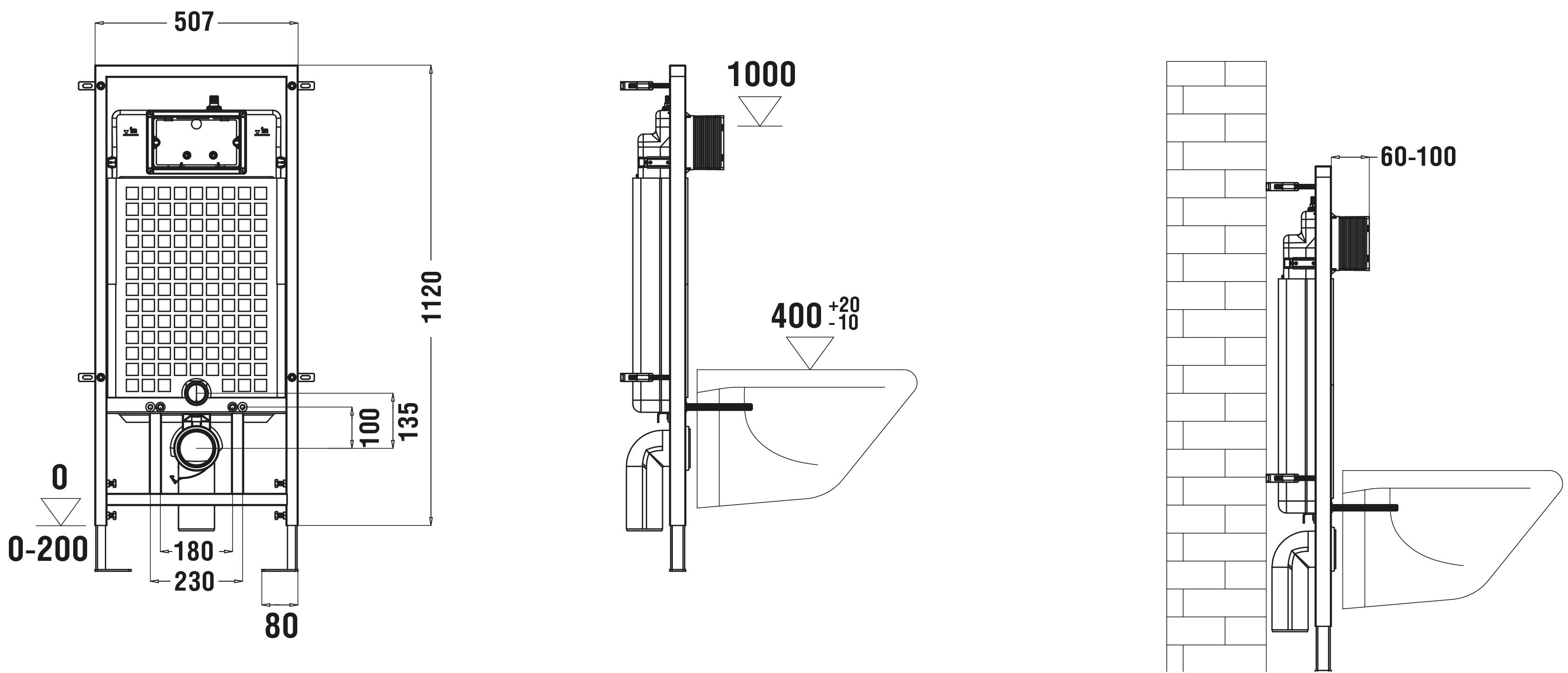 Комплект: Инсталляция, подвесной унитаз и кнопка Welt Wasser MARBERG 507 + SALZBACH 004 MT-GR + MAR 507 RD