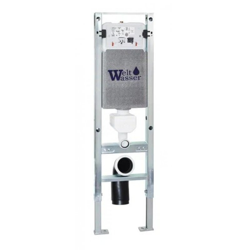 Комплект: Инсталляция, подвесной унитаз и кнопка Welt Wasser AMBERG 350 ST + TELBACH 004 GL-WT + AMBERG RD-BL