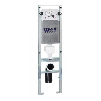 Комплект: Инсталляция, подвесной унитаз и кнопка Welt Wasser AMBERG 350 ST + TELBACH 004 GL-WT + AMBERG RD-CR