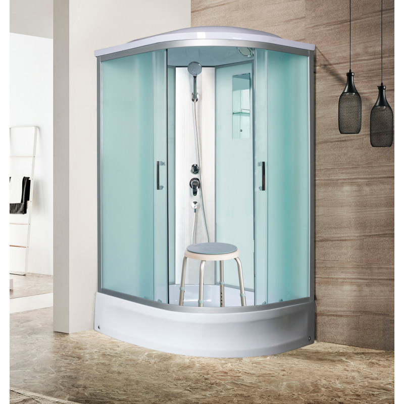 Душевая кабина 100x80 River Desna 100/80/24 L МТ, левая, передние стекла матовые, профиль матовый хром