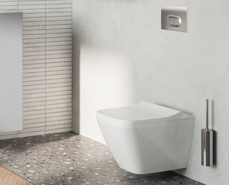 Механическая Инсталляция VitrA V12 для унитаза с двурежимной панелью смыва Loop O 3/6л, глянцевый хром, 700-1873