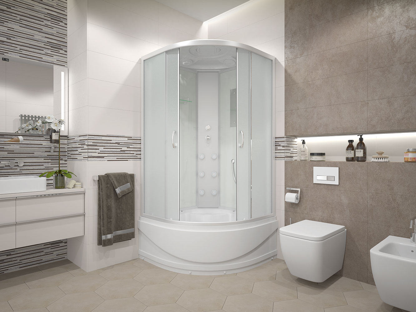 Душевая кабина Erlit Comfort ER3509TPF-C3-RUS (900x900x2150)