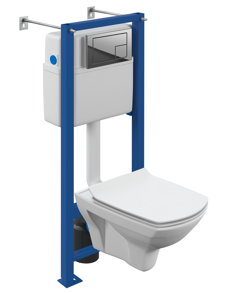 Комплект Cersanit Carina XL CO DPL EO Slim + Vector + Corner хром глянцевый
