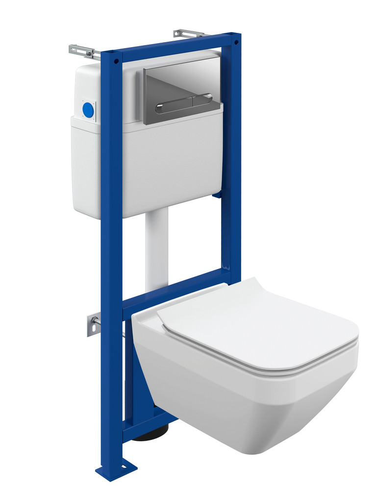 Комплект Cersanit Crea Square CO DPL EO Slim + Link Pro + Estetica хром глянцевый