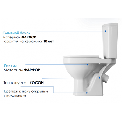 Унитаз-компакт Rosa Дон для людей с ограниченными возможностями