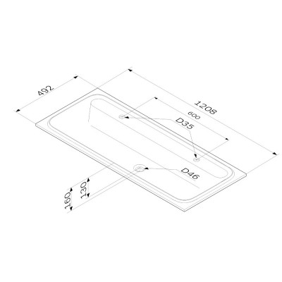 Раковина мебельная белая 121x49x16см Am.pm Func M8FWPC1200WM